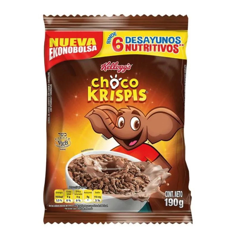 Cereal choco krispis kelloggs x 190 grs bolsa