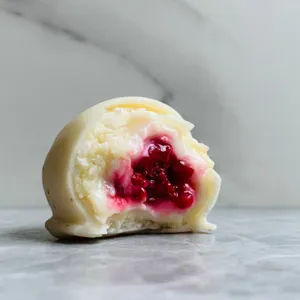 Bombón Trufa albina con frambuesa