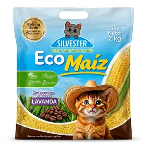 ARENA SANITARIA DE MAIZ SILVESTER 2KG LAVANDA
