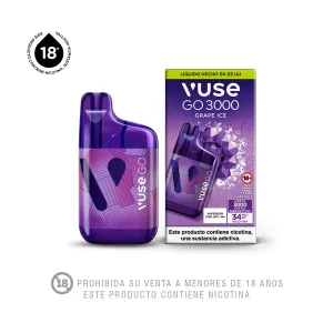 Vapeador Electrónico Vuse Go con  Nicotina Grape Ice 3000  PUFFS