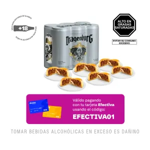 Pack (6 Empanadas de Carne + 1 Cerveza De Malta Y Maiz Dragenburg Sixpack 310 Ml)