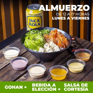Gohan + Bebida + Salsa cortesía