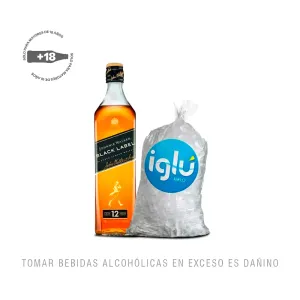 Pack (1 Whisky Johnnie Walker Black Label x 750 Ml + Hielo 1.5 Kg)