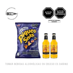Pack (2 RTD Chilcano Tabernero Maracuyá x 275 ml + 1 Mix Piqueo Snax x 190 g)