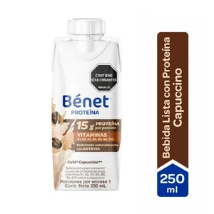 Bebida base proteína benet cafe capuccino x 250 ml