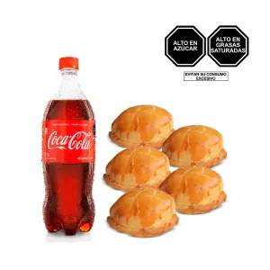 Pack (5 Empanada De Pollo + 1 Coca Cola x 1 Lt)