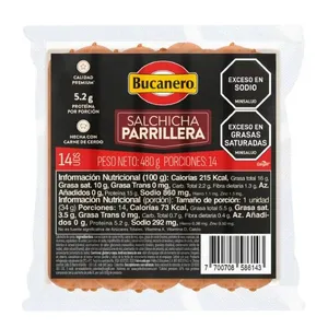SALCHICHA PARRILLERA BUCANERO 480G