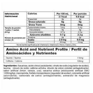BEBIDA ENERGIZANTE ENERGY X POWERFUL DRINK X 112.5 GRS 25 SOBRES+TERMO