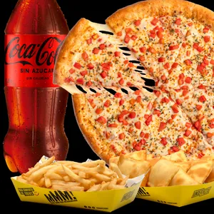 Elige 1 Pizza Border Queso, 1 mix de papas y empanadas y 1 bebida de 1.5 l.