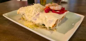 Lasaña Camaron Bombay