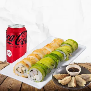 20 piezas + gyosas camarón + bebida 220 ml