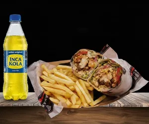 Combo Shawarma de Carne más bebida y más papas fritas