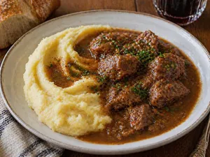 Puré con Carne al Jugo