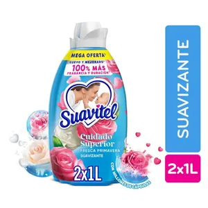 2 SUAVIZANTE SUAVITEL CUIDADO SUPERIOR 1000ML FRESCA PRIMAVERA