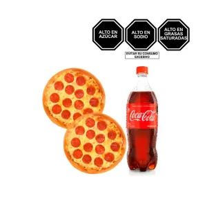 Pack (1 Coca Cola x 1 Lt + 2 Pizza Familiar Pepperoni)