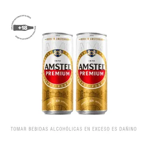 2 Und Cerveza Amstel Premium Lata x 473 ml