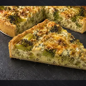 Trozo Quiche de Brócoli, Queso Azul y Nueces XXL
