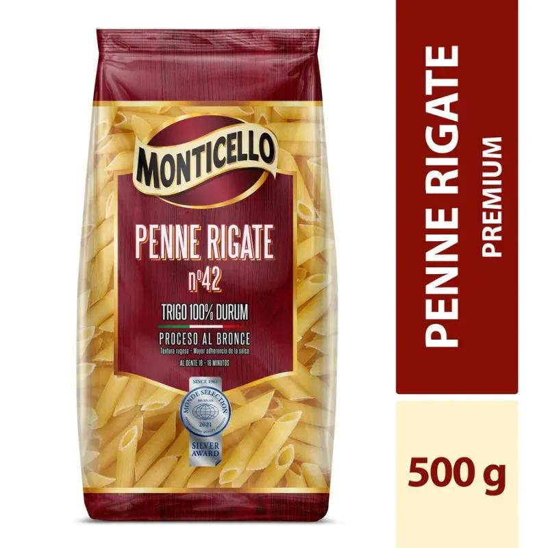 PASTAS MONTICELLO PENNE RIGATE 500G