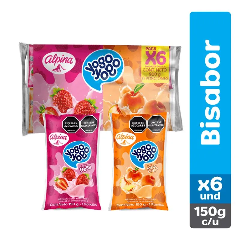 6 ALIMENTO LACTEO YOGO YOGO ALPINA BISABOR 150G BOLSA