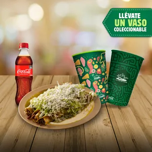 1 Flautas ahogadas + 1 Coca Cola
