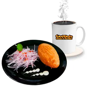 Papa rellena de Chanchito + café