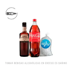 Pack (1 Ron Mandatario 6 Años 700 Ml + 1 Coca Cola Sin Azúcar 1.5 Lt + 1 Hielo 1.5 Kg)
