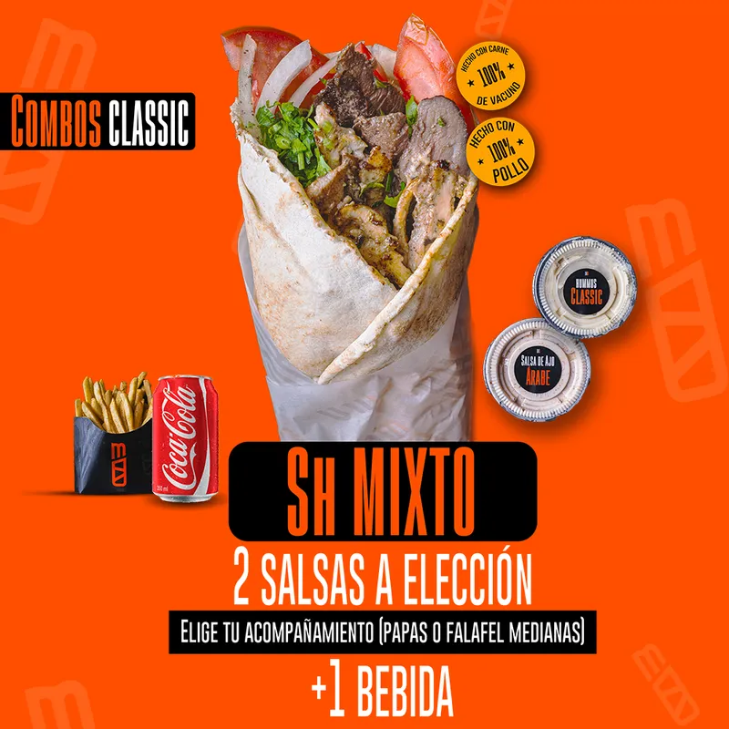 Combo Shawarma Mixto Combo Shawarma Mixto