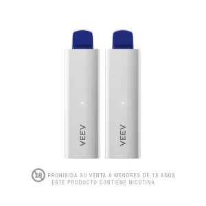 Pack 2 (Vapeador Electrónico Veev Now Blue Raspberry 1800 Puffs)