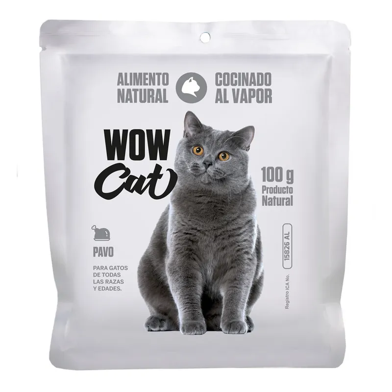 Alimento natural wow cat pavo x 100 grs