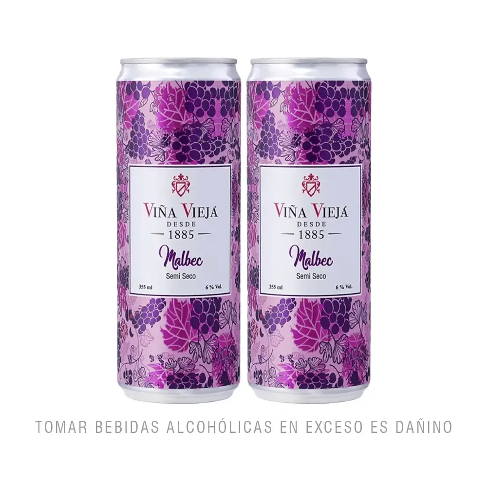 Pack (02 Vino Viña Vieja Malbec Lata 355 ml) - Tambo | Cada vez más cerca