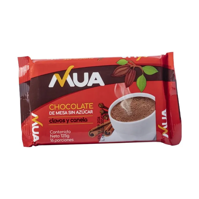 CHOCOLATE MUA CLAVOS CANELA X 125 GRS SIN AZUCAR CHOCOLATE MUA CLAVOS CANELA X 125 GRS SIN AZUCAR