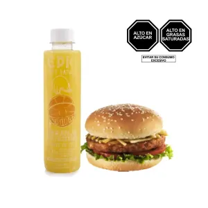Pack (1 Hamburguesa Pollo + 1 Jugo Epic Naranja x 250 Ml)