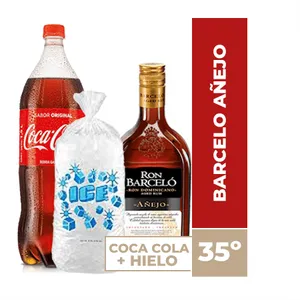 Ron Barcelo añejo 750cc + coca cola