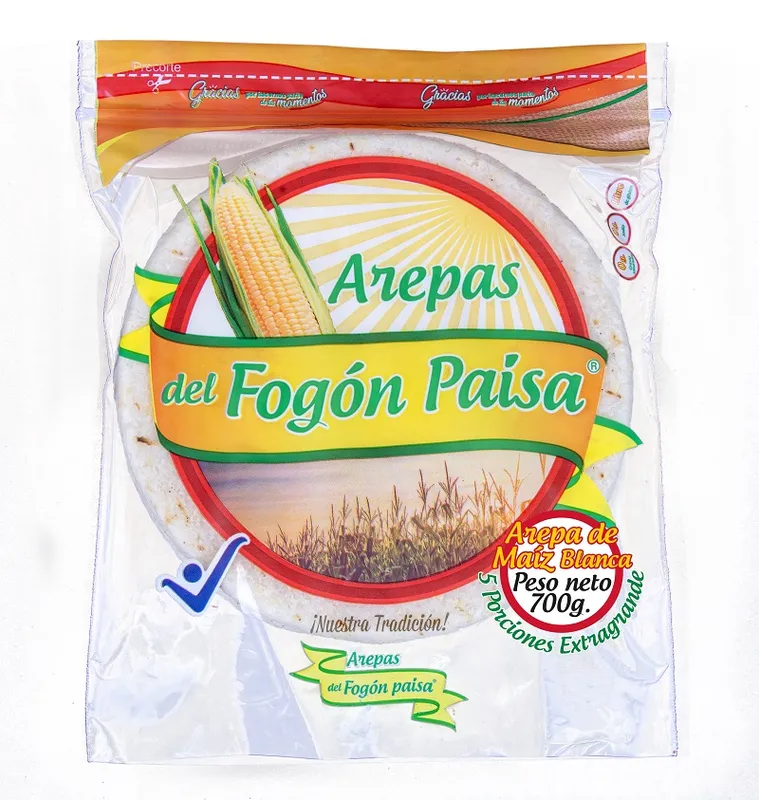 Arepa del fogon paisa extragrande 5 unds x 700 gr