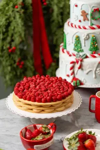 Torta Alfajor con Frambuesas