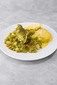 Arroz con Pollo con Huancaína