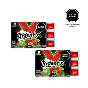 Pack (2 Chicle Trident Splash Fresa Y Limon X 17.1 Gr)