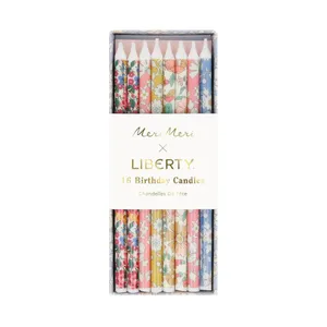 Velas largas con flores Liberty