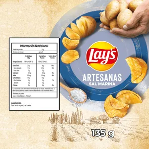 Papas Lays Artesanas Sal Marina 135g