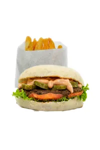 Burger Mini Vegan Classic Fried Chicken + Papas