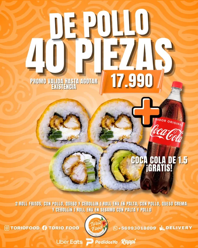 Promoción 40 piezas de Pollo + bebida gratis Promoción 40 piezas de Pollo + bebida gratis