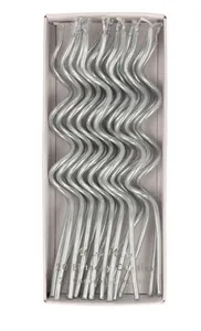 velas onduladas plateadas por unidad