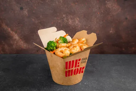 Camarones salteados al wok