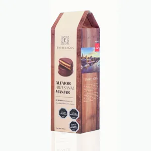650 - Alfajores manjar bañado en chocolate Bitter  450 gr. 10 Unidades