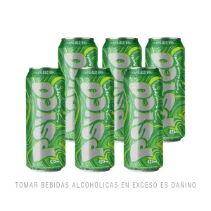 Pack 6 Psyco Funky Green Apple 473 Ml