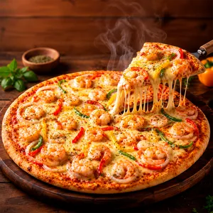 Pizza familiar camarón 10 porciones Pizza familiar camarón 10 porciones