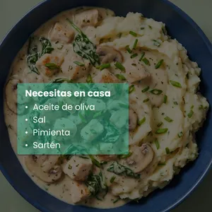 Kit: Fricasé cremoso de pollo y champiñones sobre puré de papa y espinacas-152