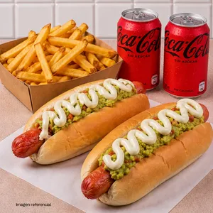 2 ITALIANOS + PAPAS FRITAS + 2 BEBIDAS LATA 350cc