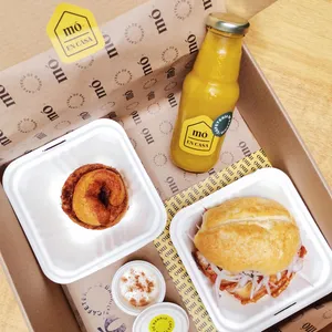 Combo pan con/chicharrón + cinnamon + jugo de naranja