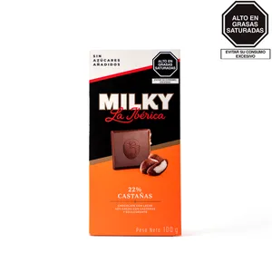 Tableta Milky La Ibérica 22% castañas sin azúcares añadidos